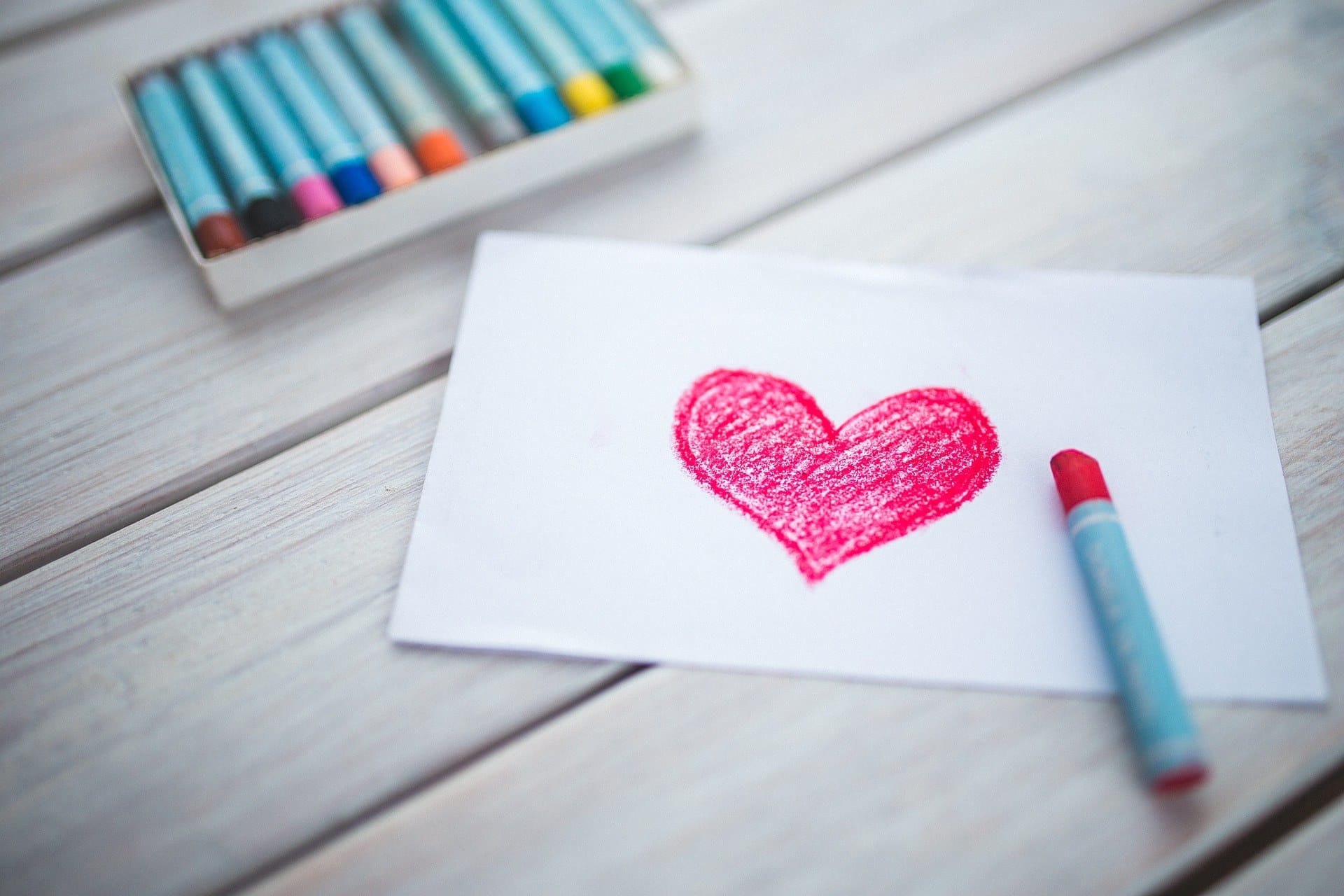 Heart drawn by a crayon