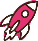 Pink rocket icon